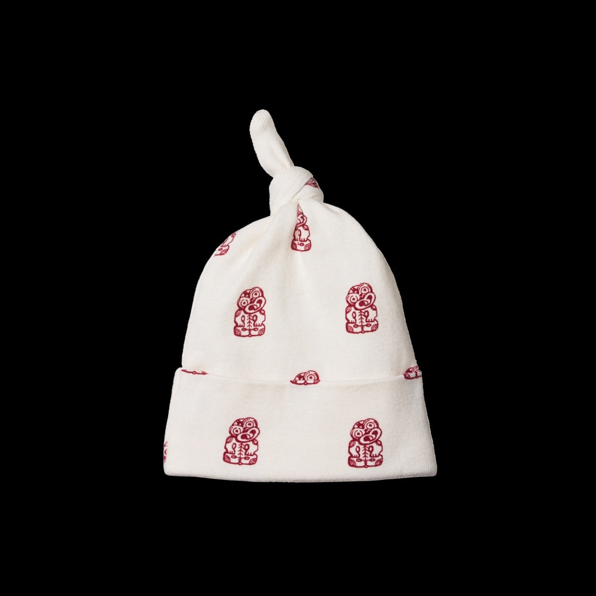 COTTON KNOTTED BEANIE -Tiki print | Nature Baby