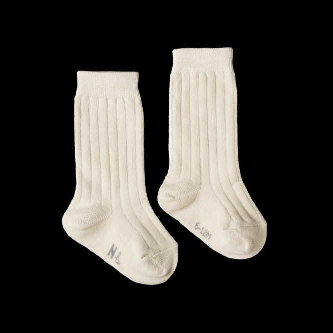 Cotton Rib Socks - Natural | Nature Baby