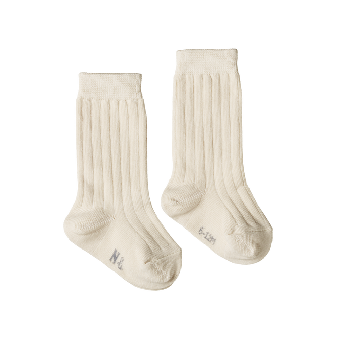 ORGANIC COTTON RIB SOCKS - Natural | Nature Baby