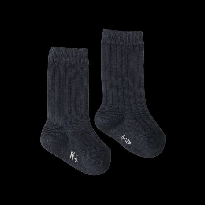 Cotton Rib Socks - Navy | Nature Baby