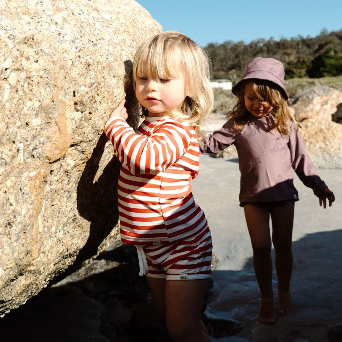 SPLASH SHORTS | Red Sea Stripe | Nature Baby