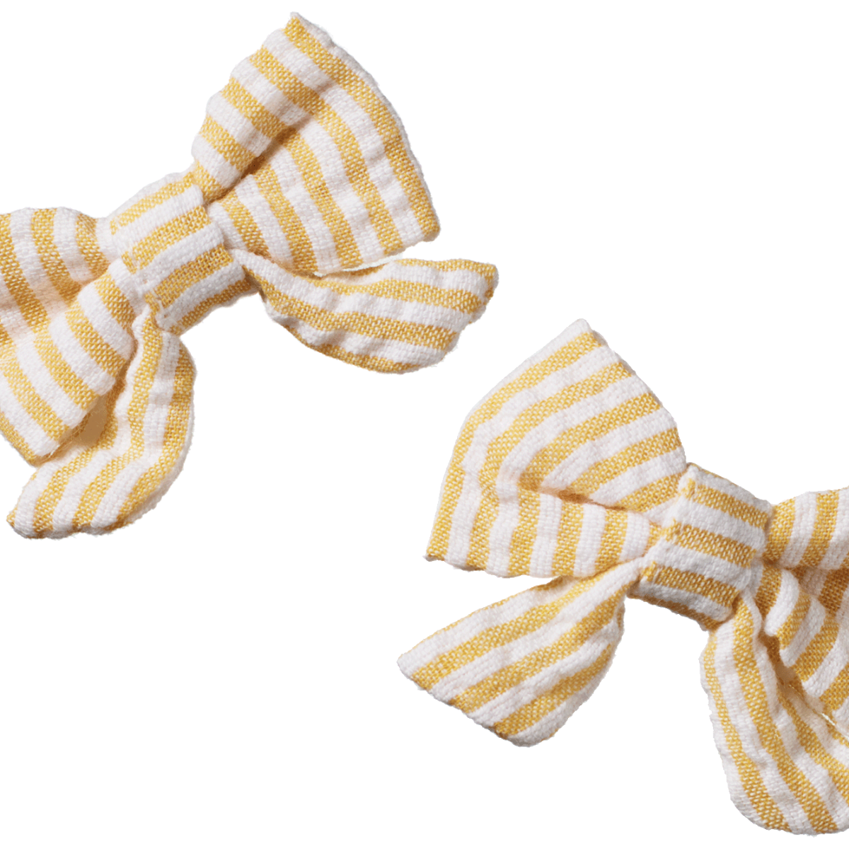 SMALL BOW HAIR CLIPS 2 PACK. Golden Stripe | Nature Baby