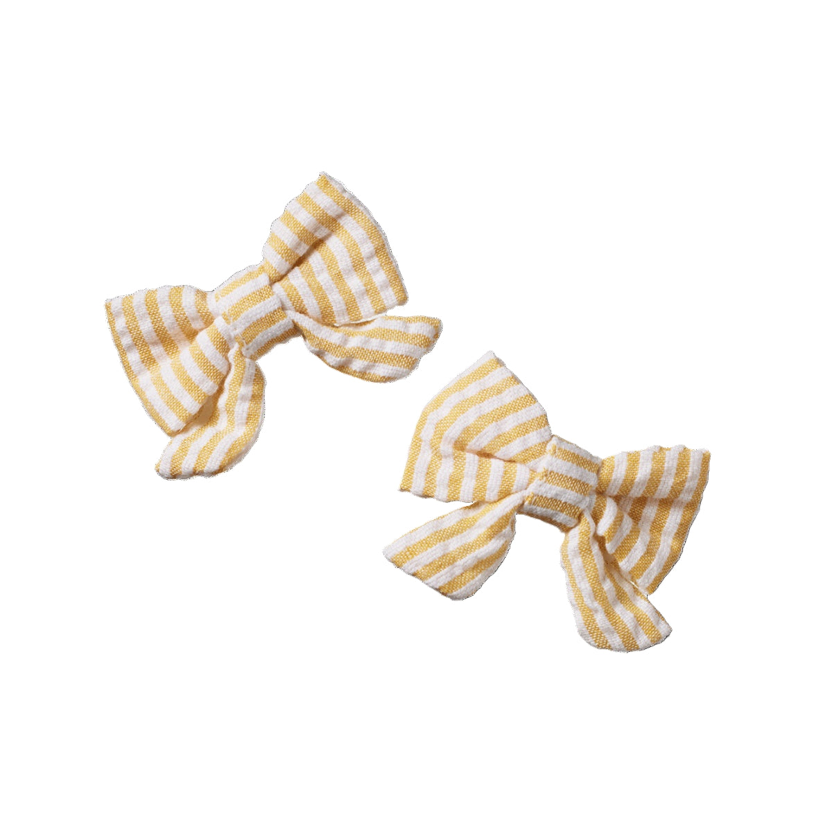 SMALL BOW HAIR CLIPS 2 PACK. Golden Stripe | Nature Baby