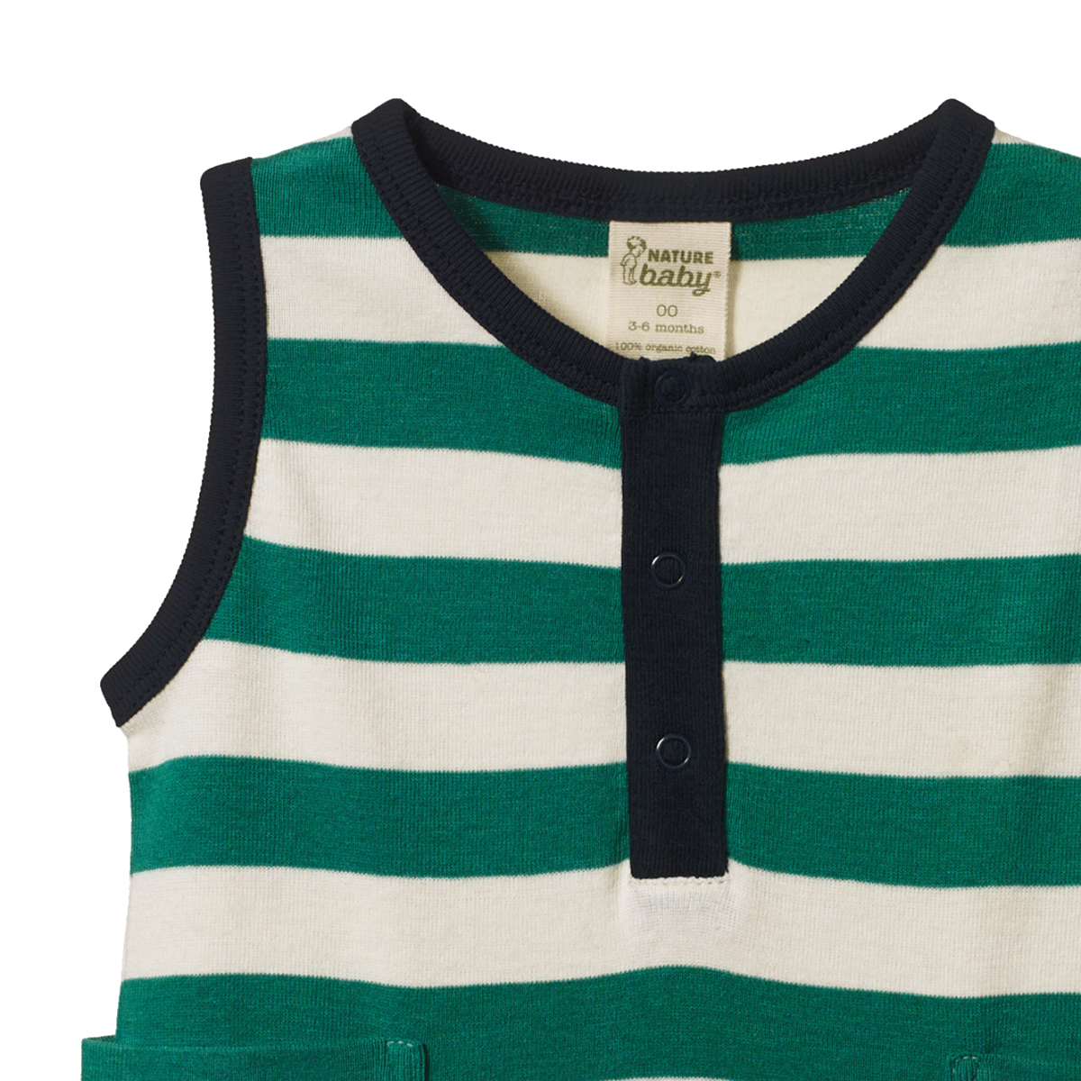 CAMPER SUIT. Peppermint/Navy Stripe | Nature Baby