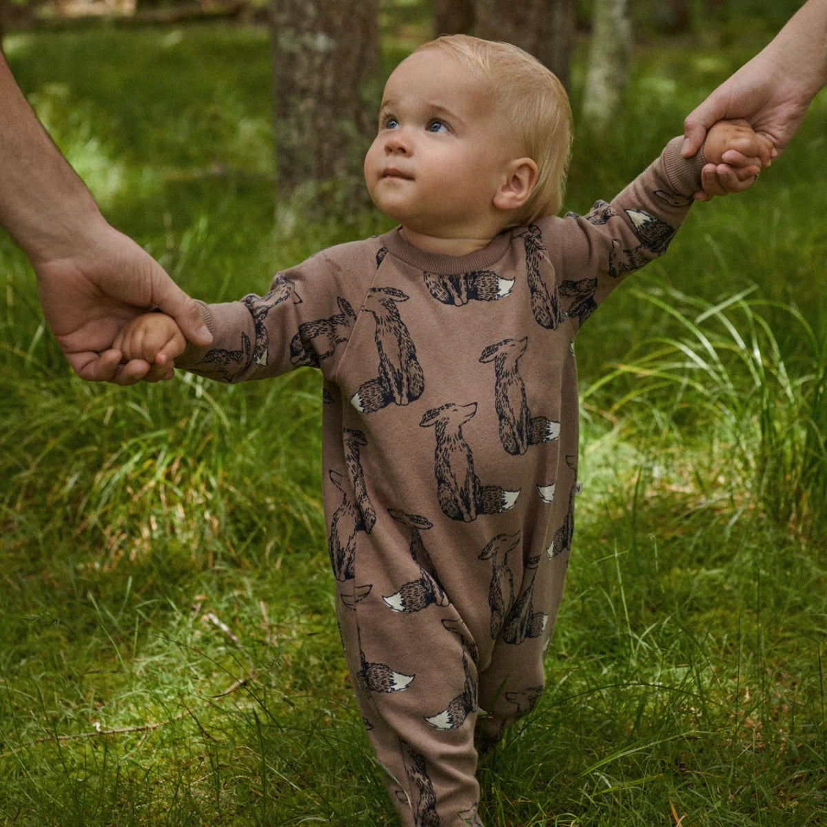 LONG SLEEVE JUNO ROMPER - Foxy Cub Print | Nature Baby