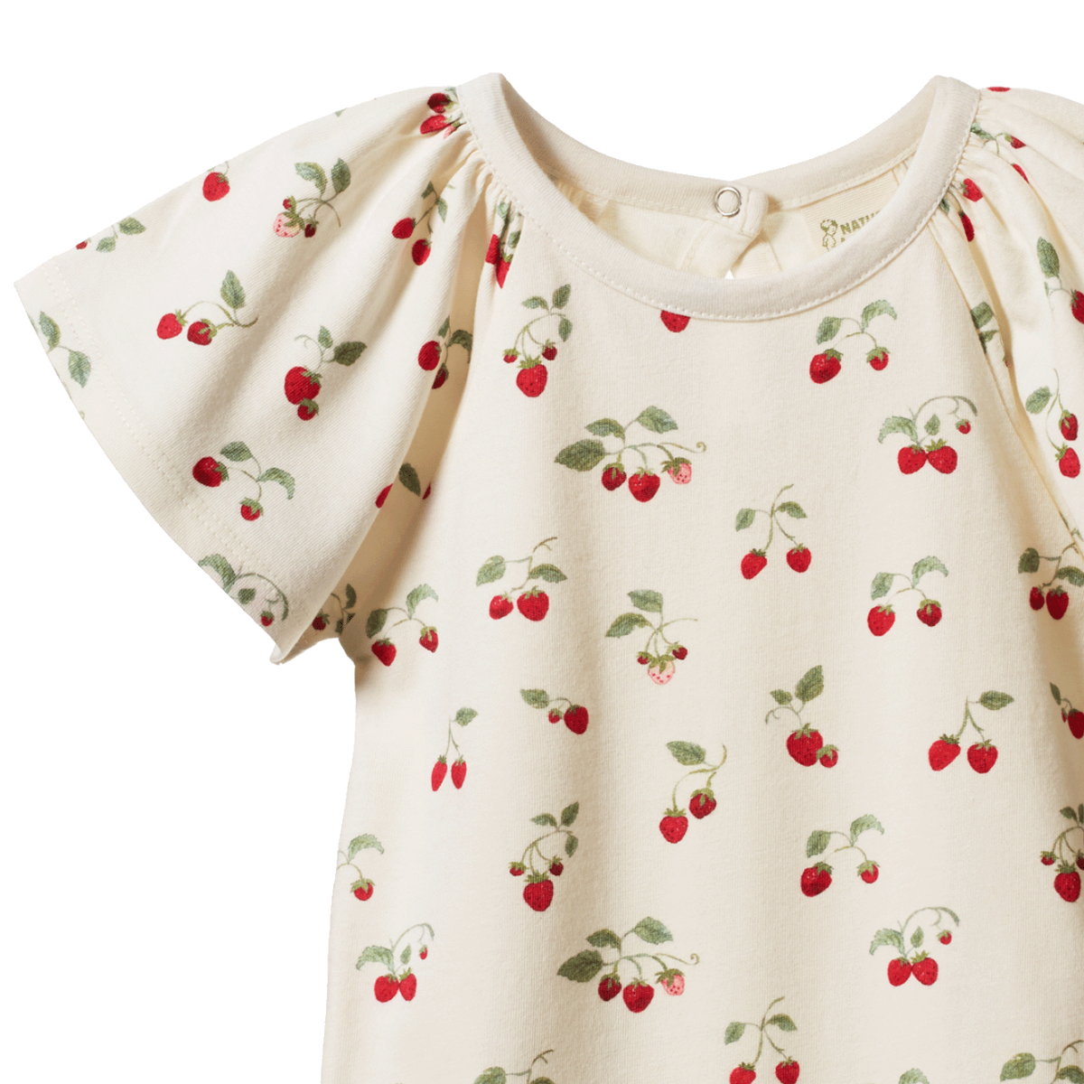 FAYE BODYSUIT. Strawberry Blush Print | Nature Baby