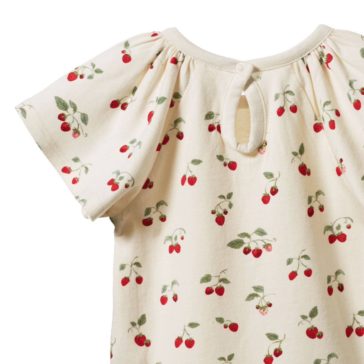 FAYE BODYSUIT. Strawberry Blush Print | Nature Baby