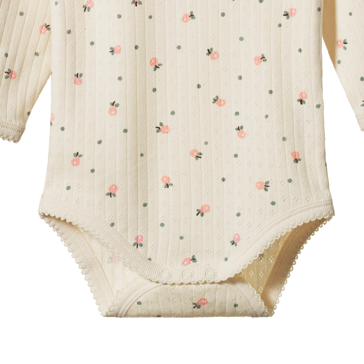 LONG SLEEVE BODYSUIT POINTELLE - Posey Blossom Print | Nature Baby