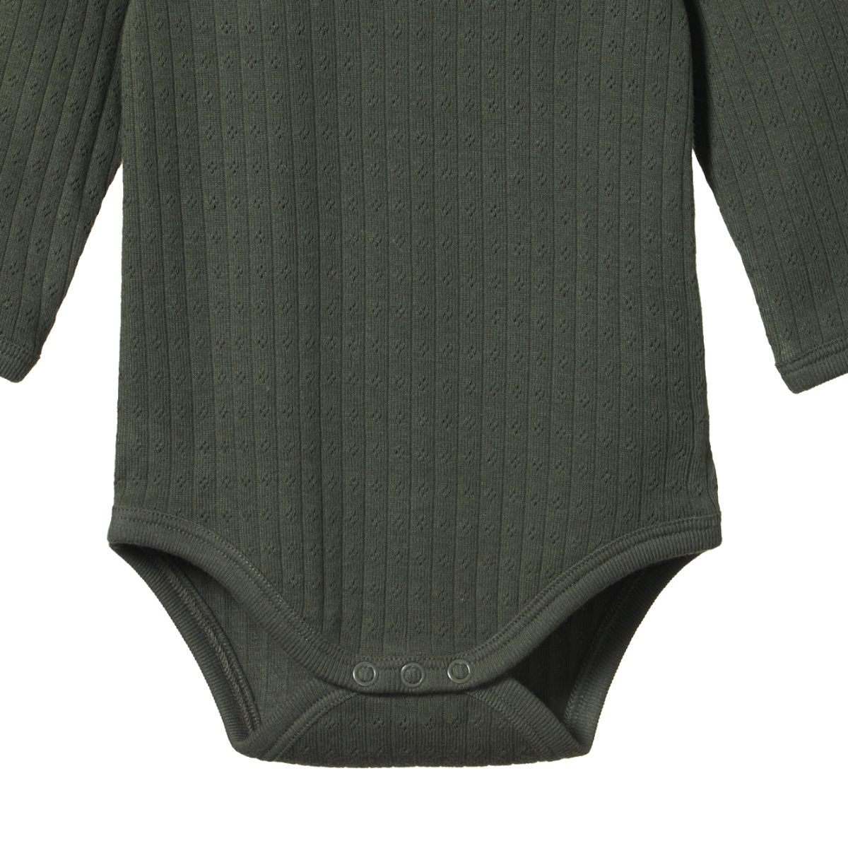 LONG SLEEVE BODYSUIT POINTELLE - Thyme  | Nature Baby
