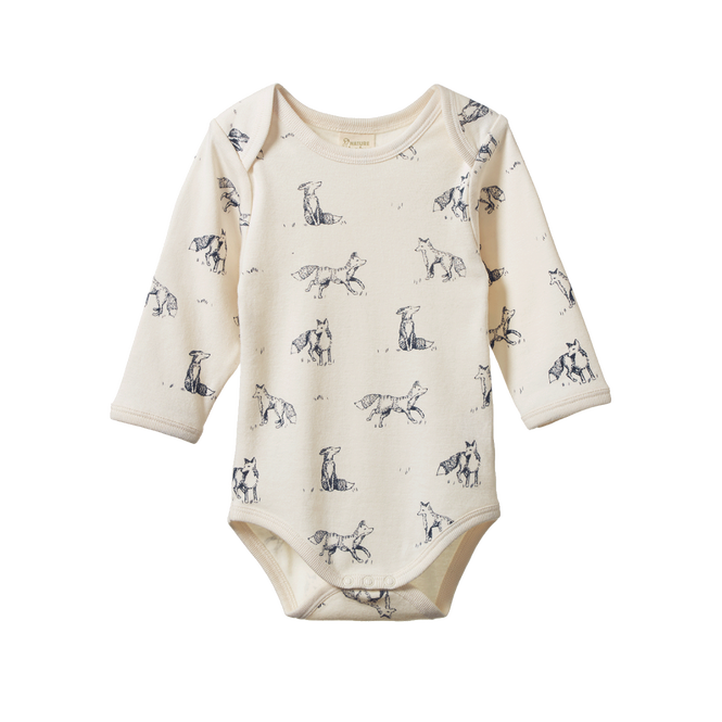 LONG SLEEVE BODYSUIT - Foxy Print | Nature Baby