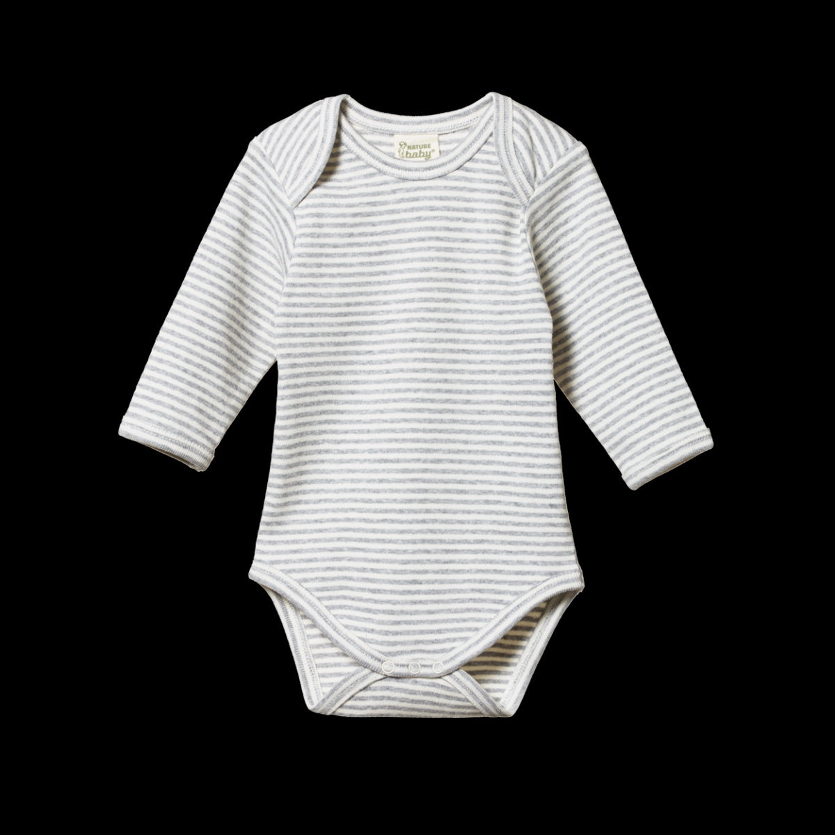 Cotton Long Sleeve Bodysuit - Grey Marl | Nature Baby