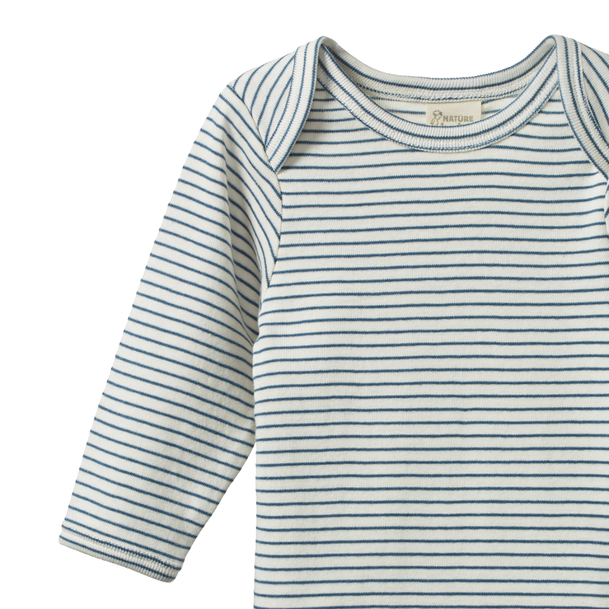 LONG SLEEVE BODYSUIT || Teal Pinstripe | Nature Baby