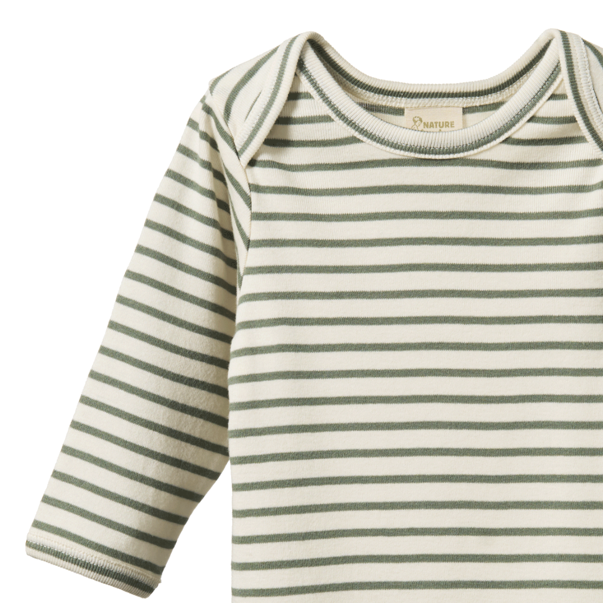 Cotton Long Sleeve Bodysuit -Nettle Sailor Stripe | Nature Baby