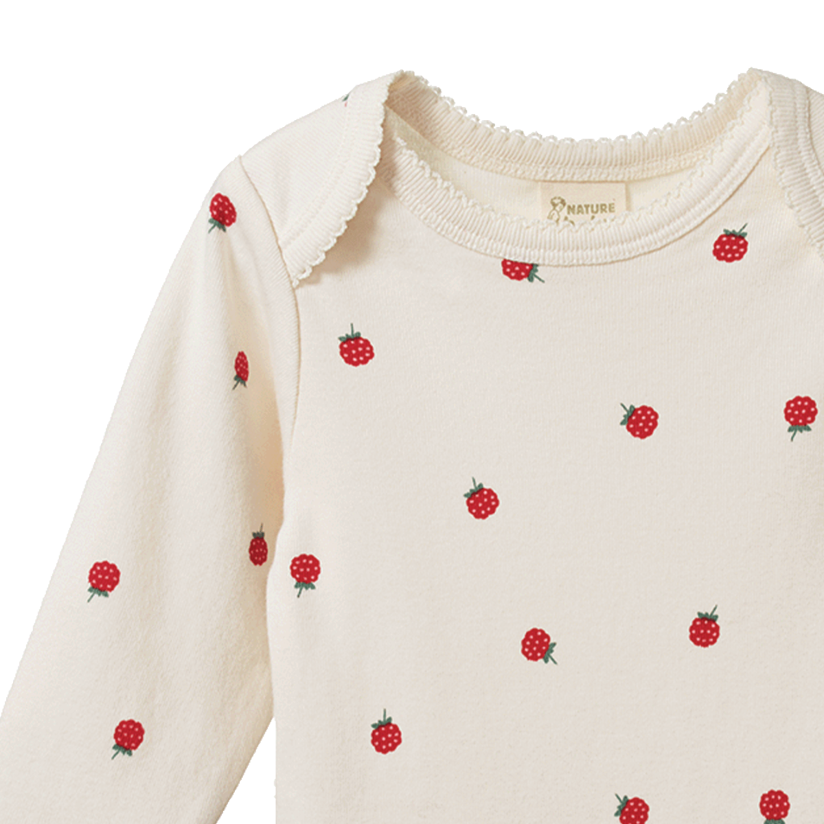 LONG SLEEVE BODYSUIT || Raspberry Print | Nature Baby