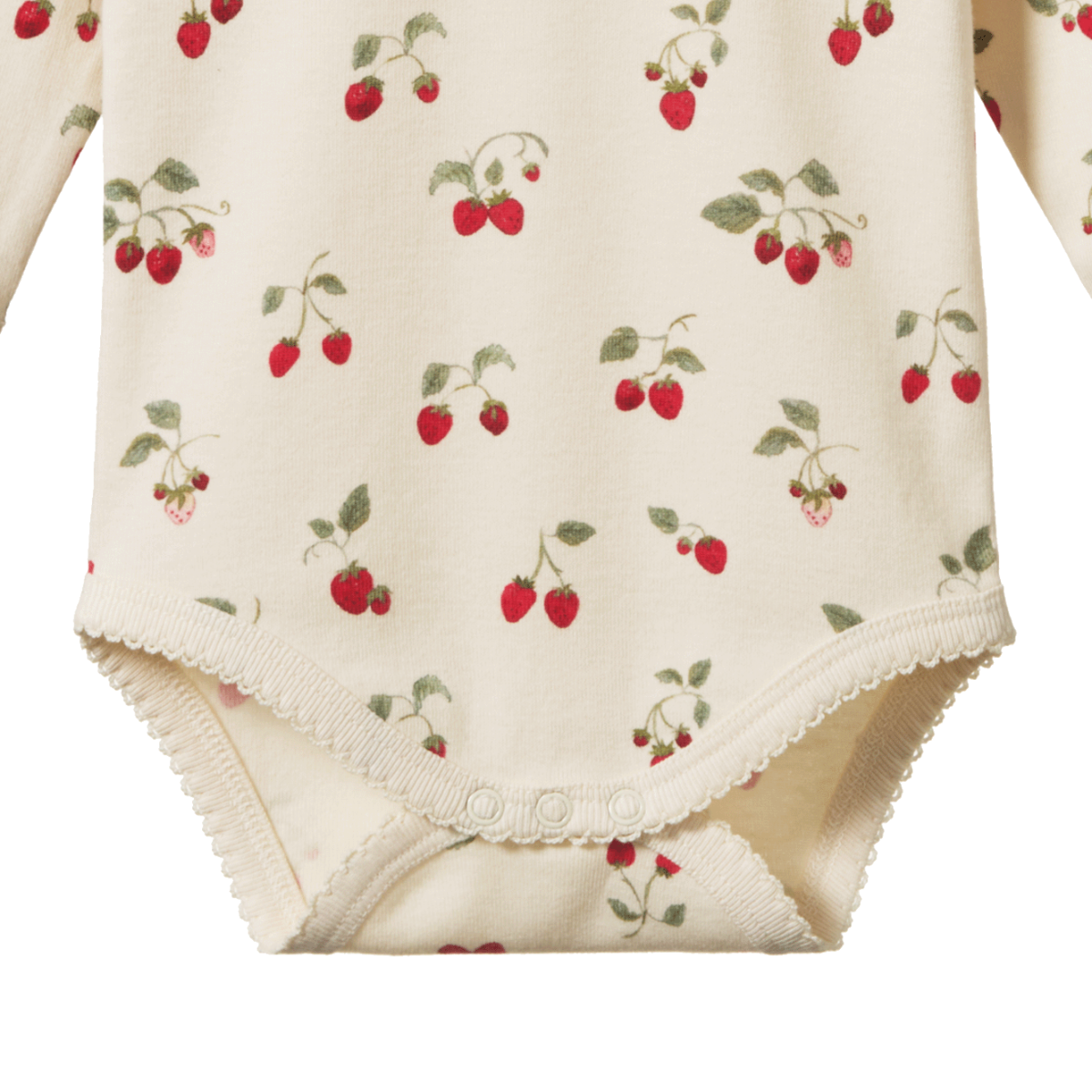 LONG SLEEVE BODYSUIT. Strawberry  Blush Print | Nature Baby