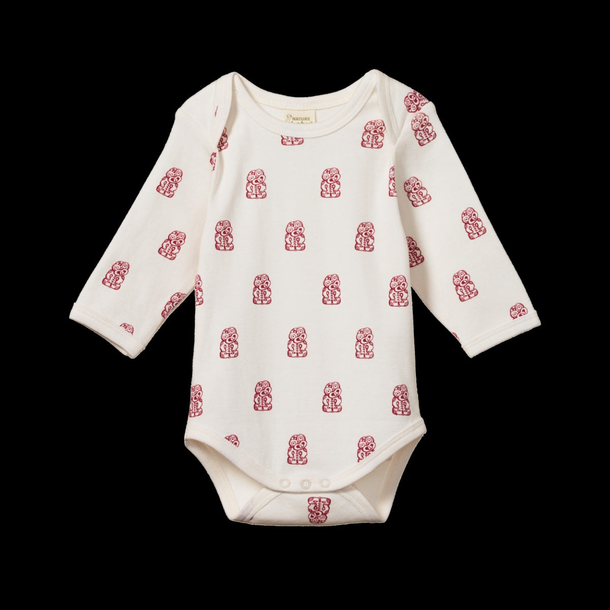 Cotton Long Sleeve Bodysuit - Tiki Print | Nature Baby