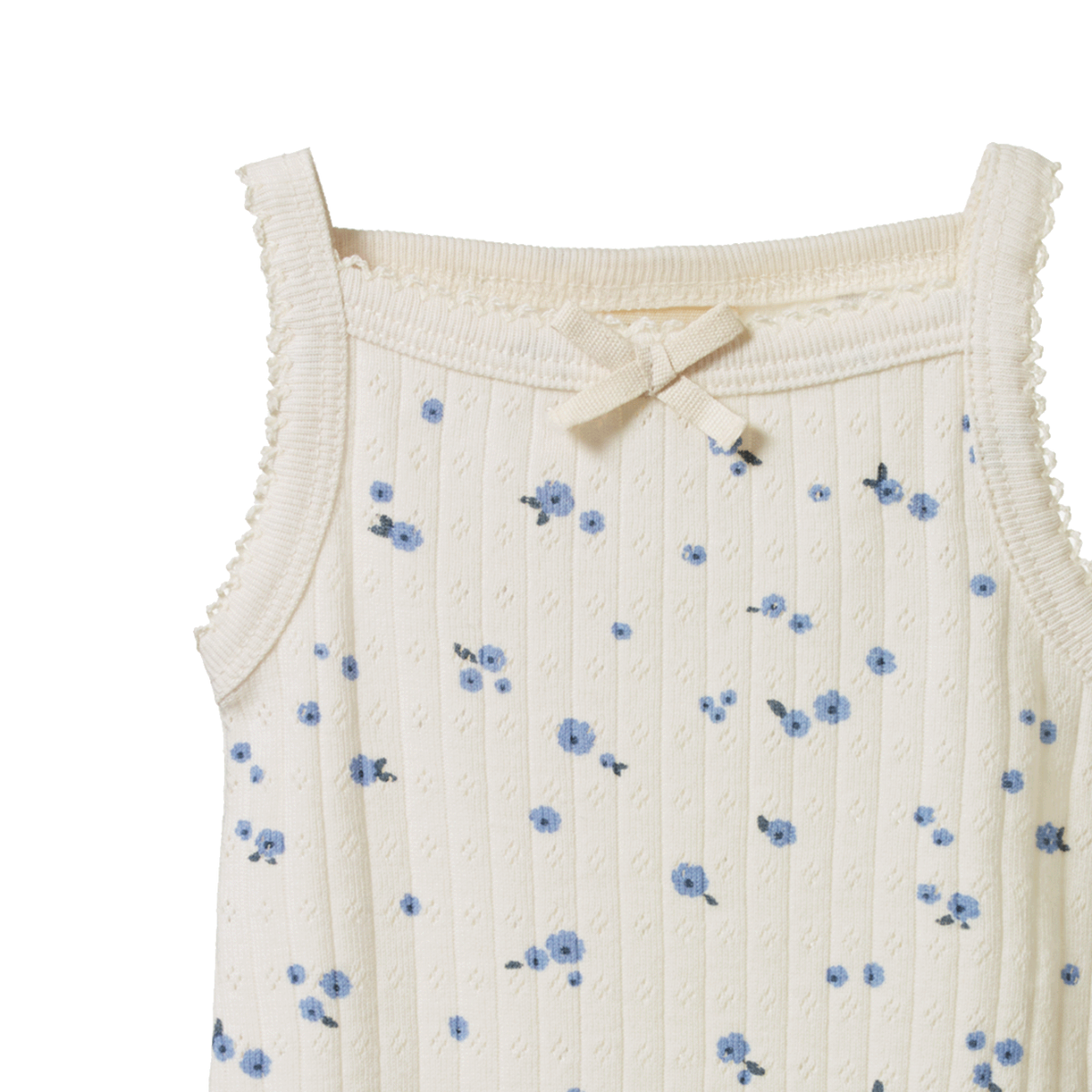 CAMISOLE BODYSUIT POINTELLE - Daisy Print | Nature Baby