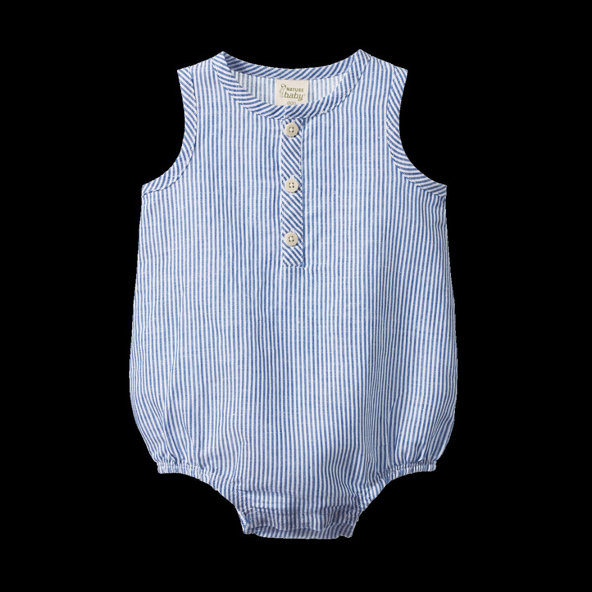 CEDAR SUIT LINEN. Blue Stripe | Nature Baby