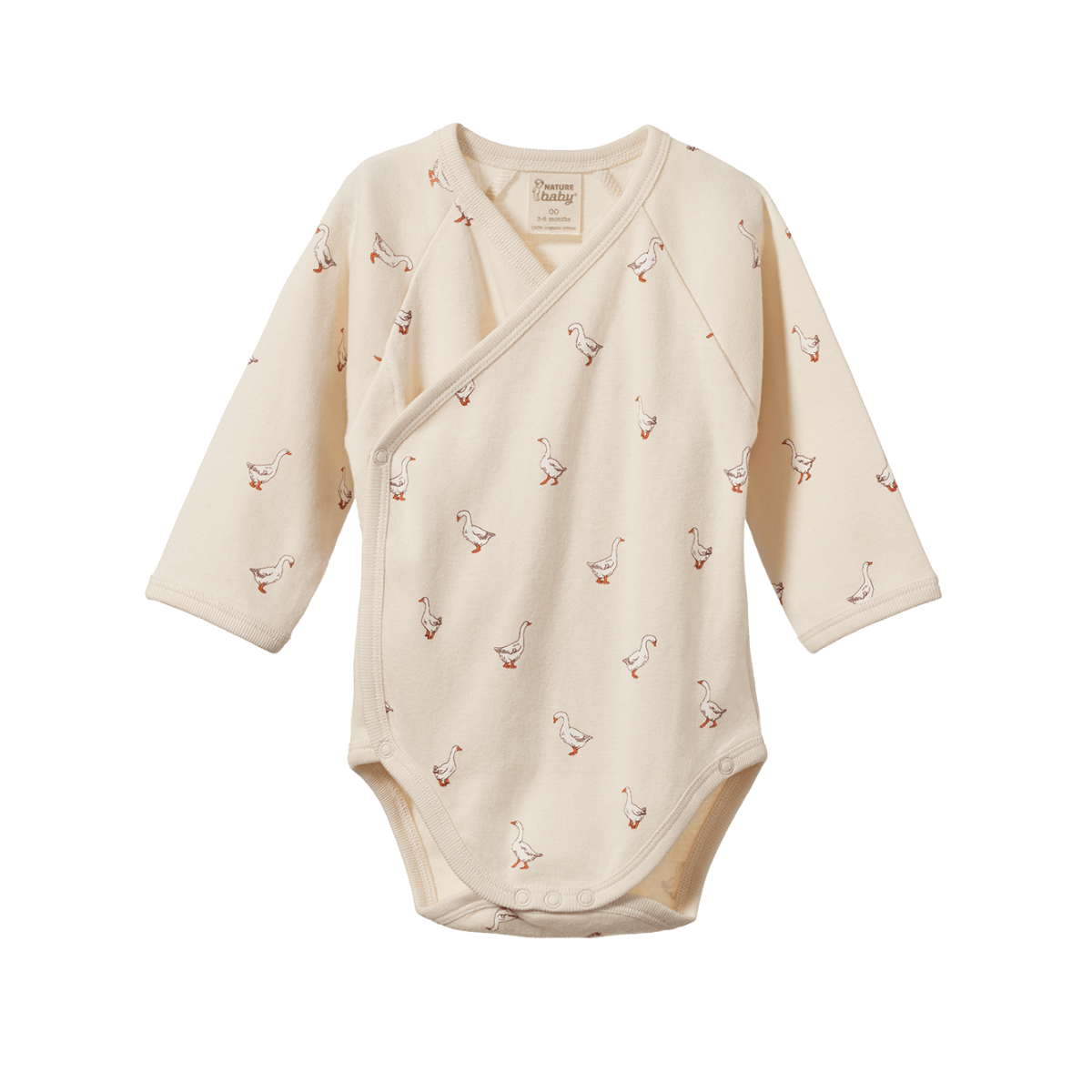 Long sleeve kimono bodysuit - GOOSEY PRINT |  Nature Baby