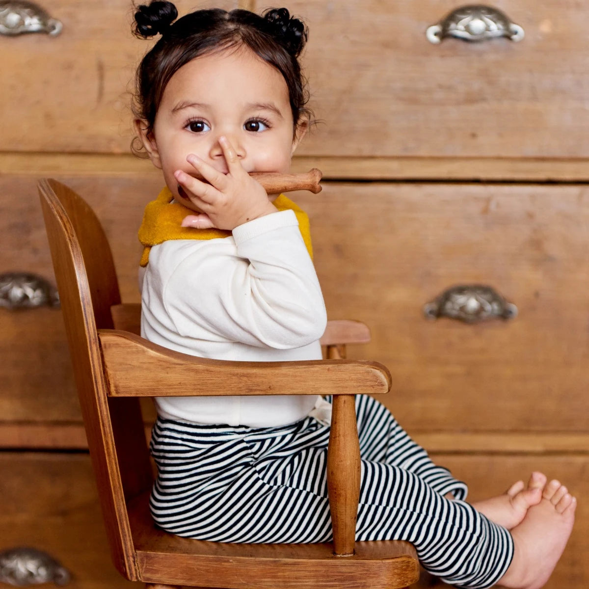 Cotton Drawstring Pants - Navy Stripe |Nature Baby