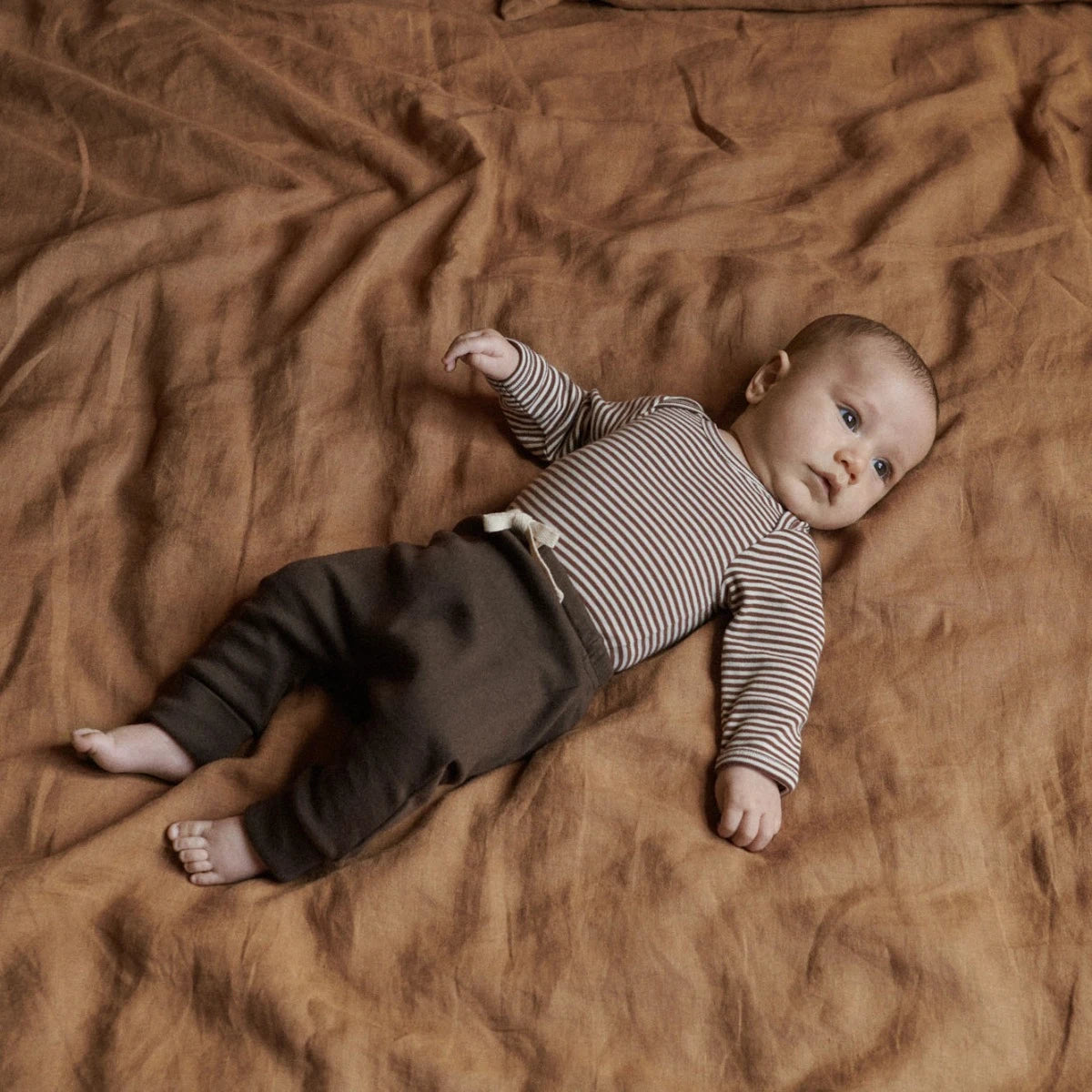 LONG SLEEVE BODYSUIT - Pinecone Stripe | Nature Baby