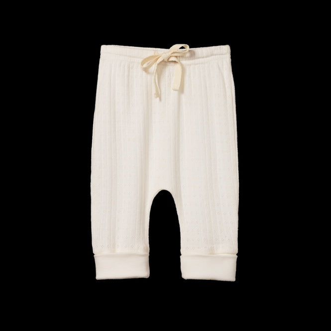 DRAWSTRING PANTS POINTELLE - Natural | Nature Baby