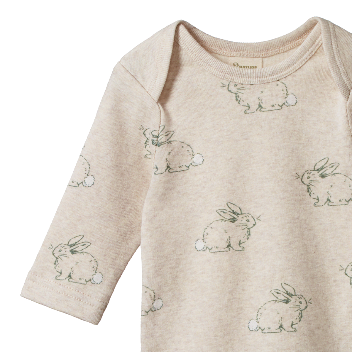 simple tee - COTTAGE BUNNY OATMEAL MARL PRINT |  Nature Baby