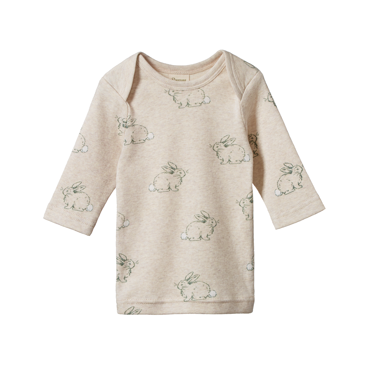 simple tee - COTTAGE BUNNY OATMEAL MARL PRINT |  Nature Baby