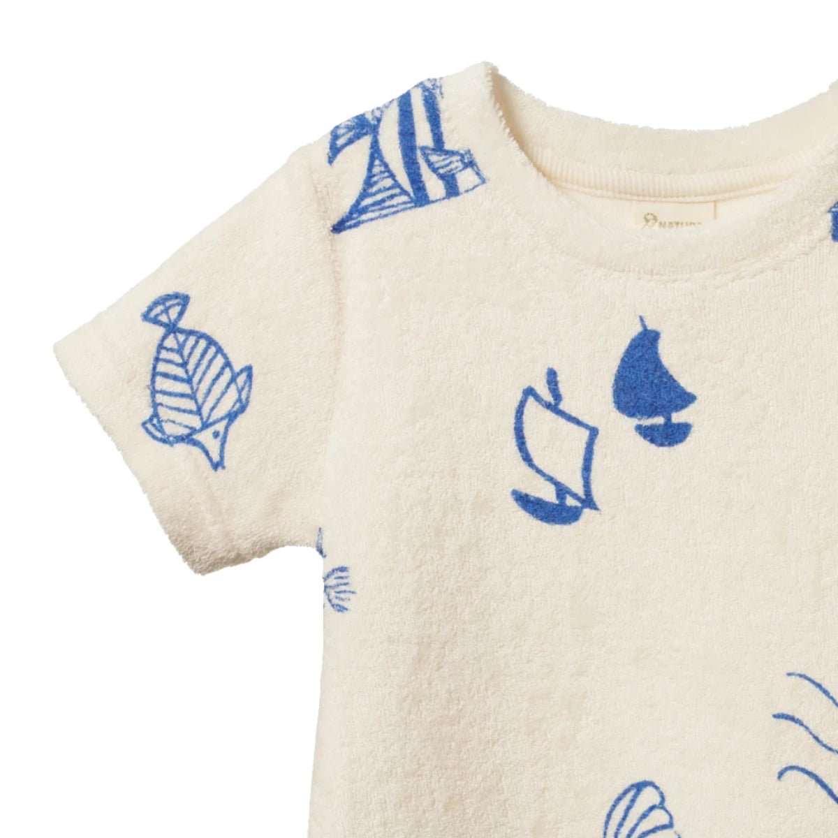 River Tee Terry - Atlantic Print Terry | Nature Baby