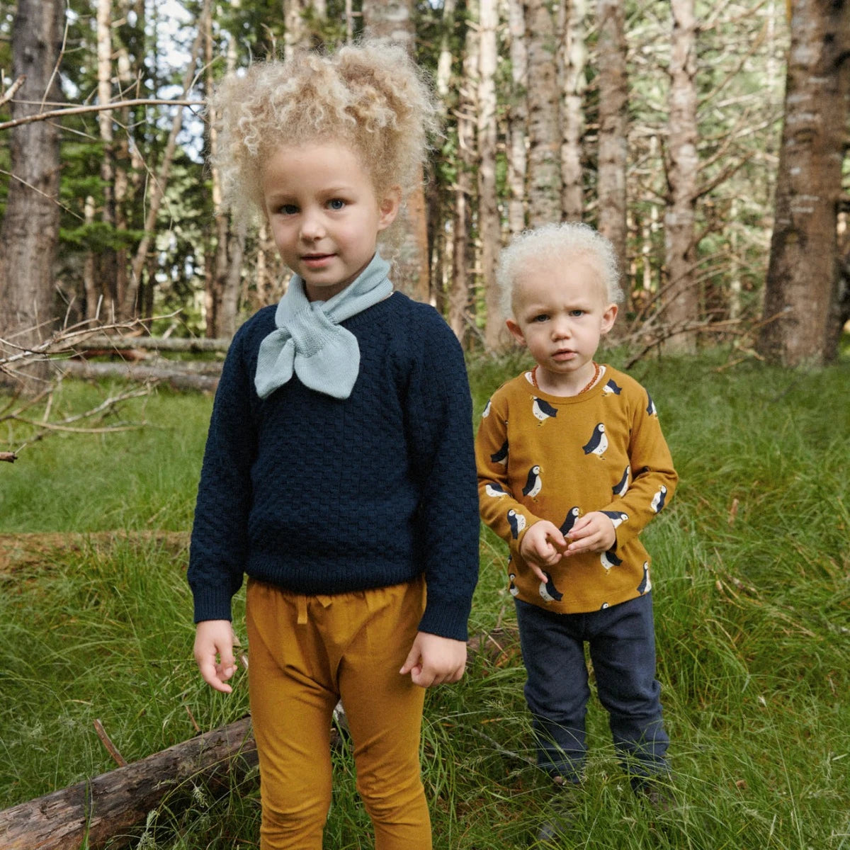 LONG SLEEVE RIVER TEE || Puffin Toffee Print | Nature Baby