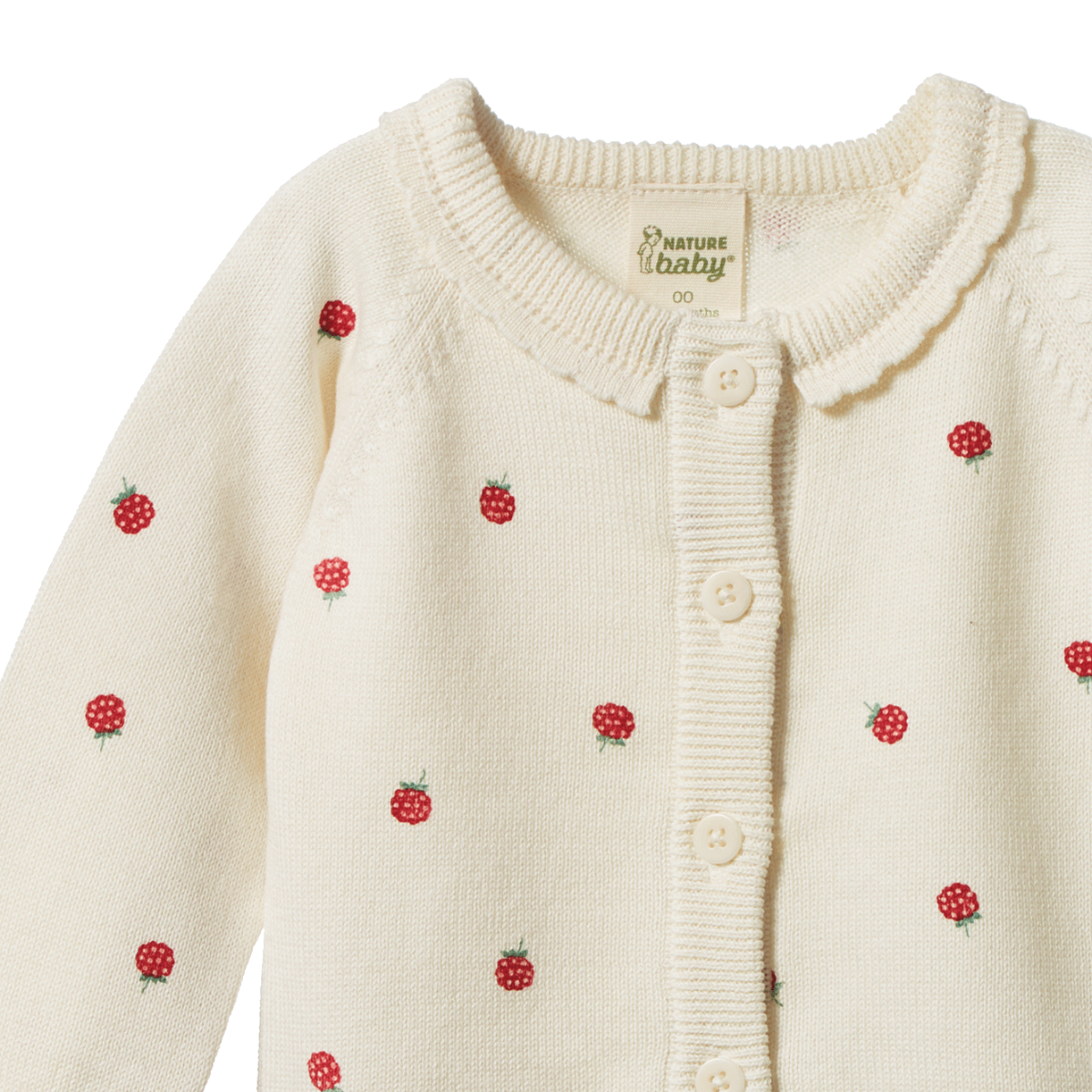 PIPER CARDIGAN Raspberry Print | Nature Baby