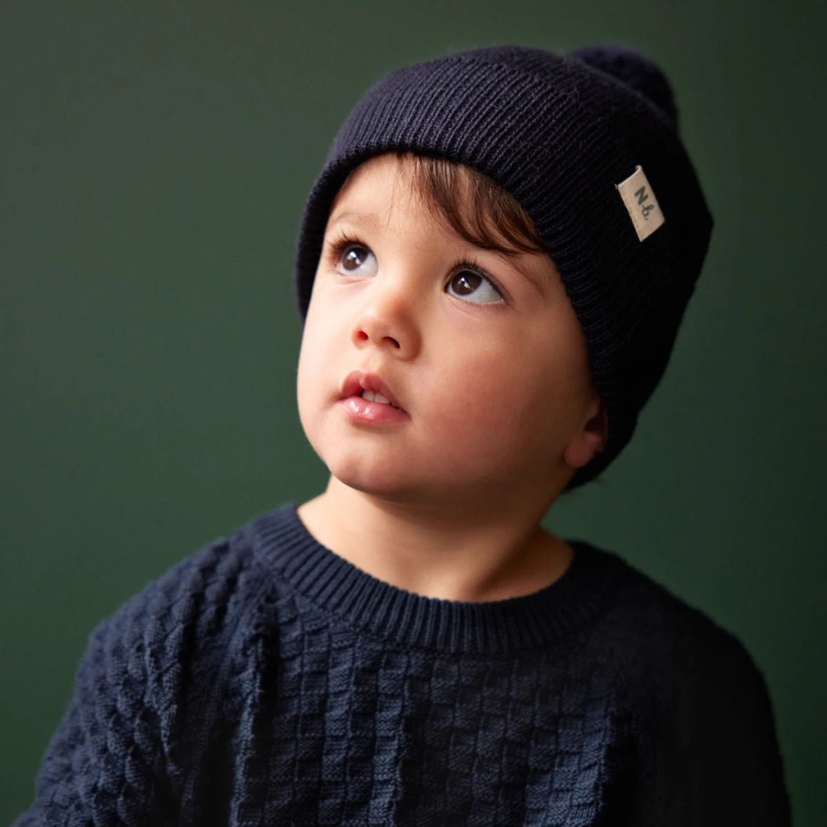 BILLY JUMPER Navy Basket Knit  | Nature Baby