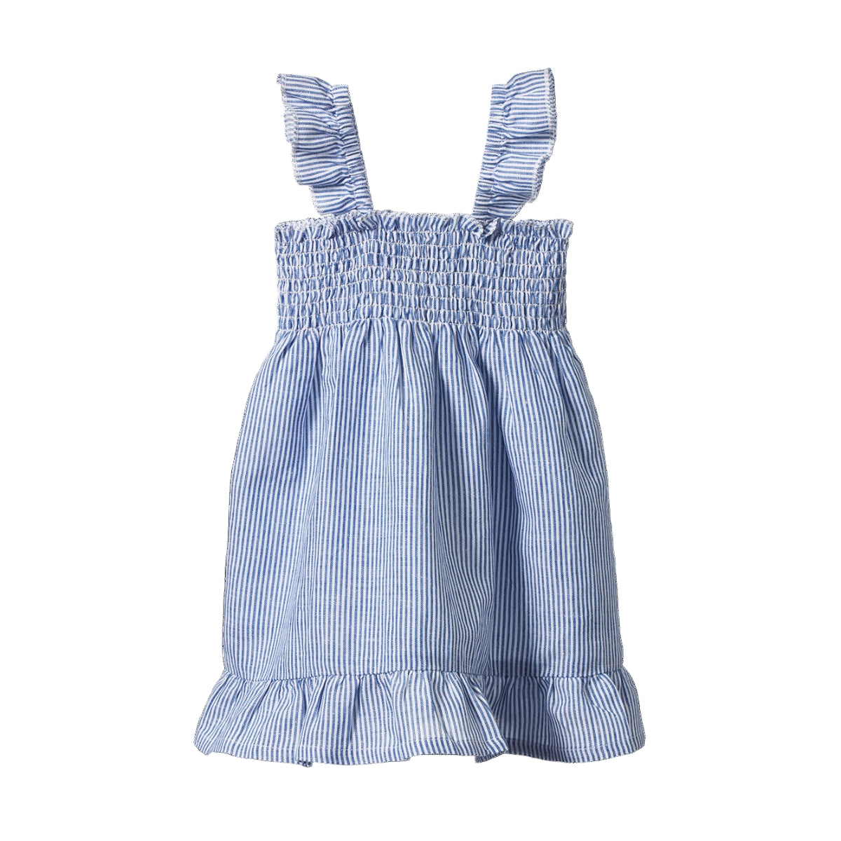 GALA DRESS LINEN | Blue Stripe | Nature Baby