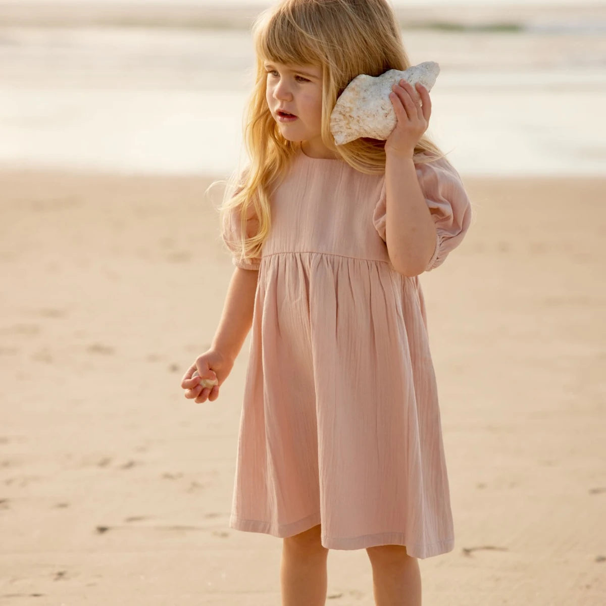 Albertine Dress - Muslin - Rose Dust | Nature Baby