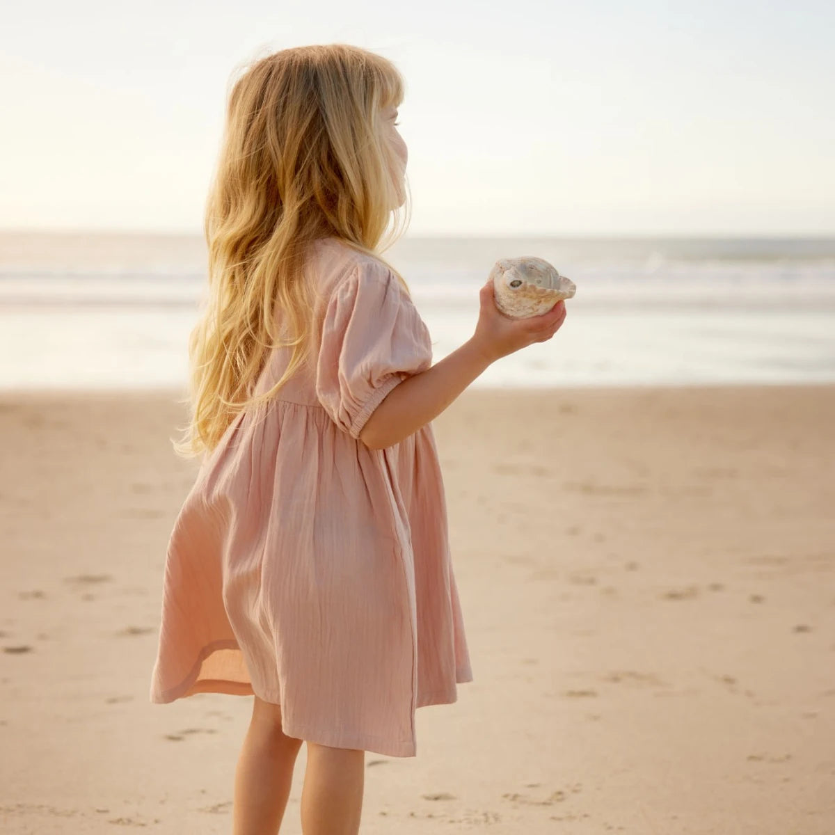 Albertine Dress - Muslin - Rose Dust | Nature Baby