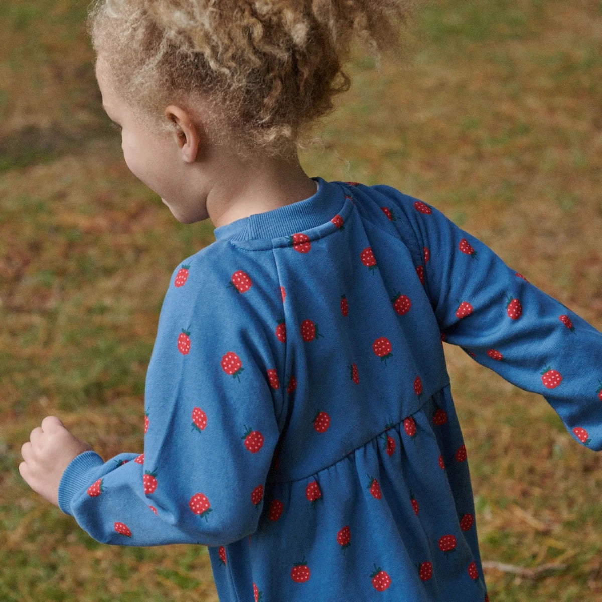 INES DRESS Raspberry Blue Print | Nature Baby