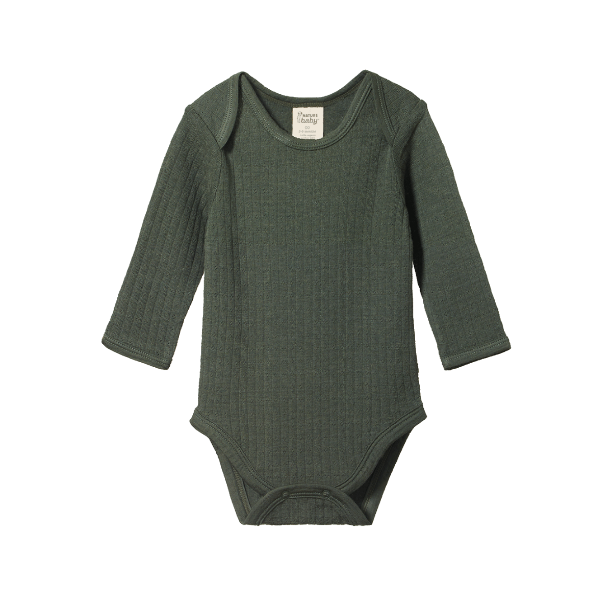 Merino Pointelle Long Sleeve Bodysuit |Nature Baby