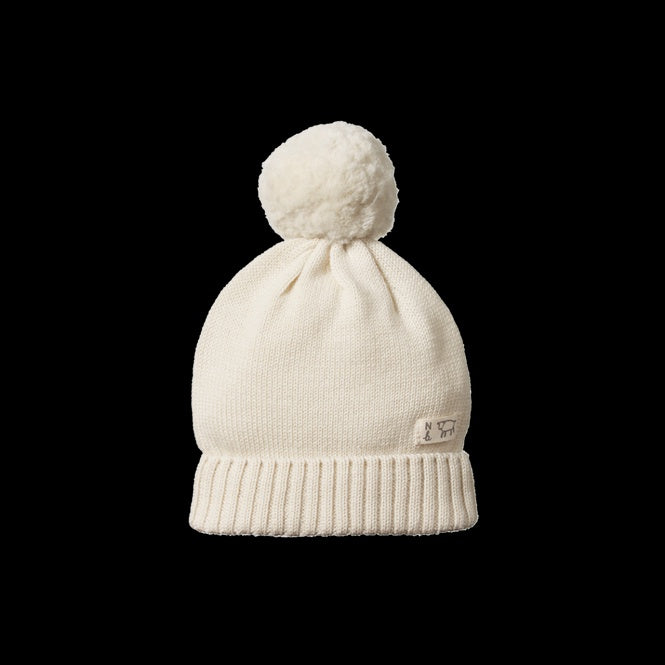 alpine pom pom beanie - NATURAL  | Nature Baby