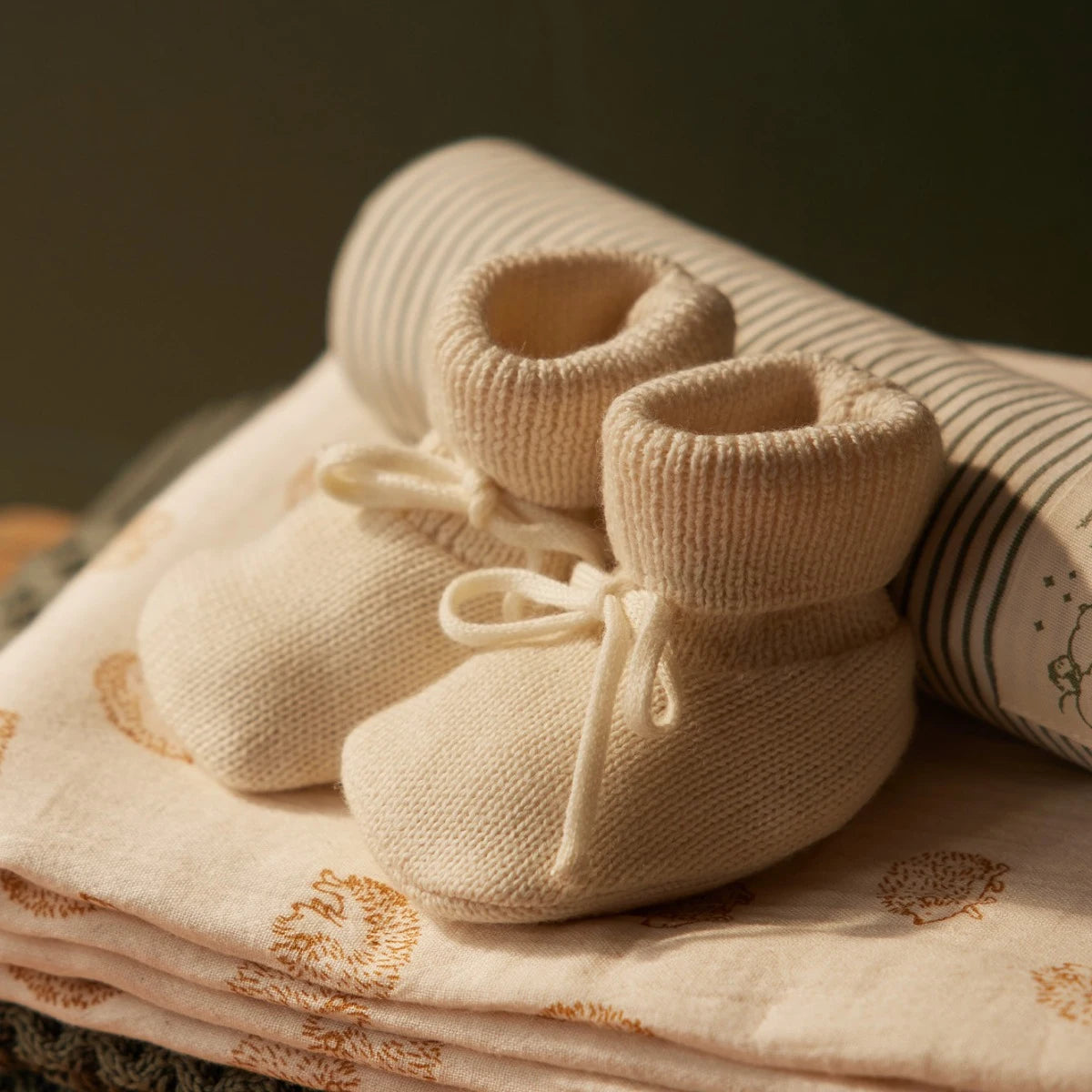 Merino Knit Drawstring Booties | Nature Baby