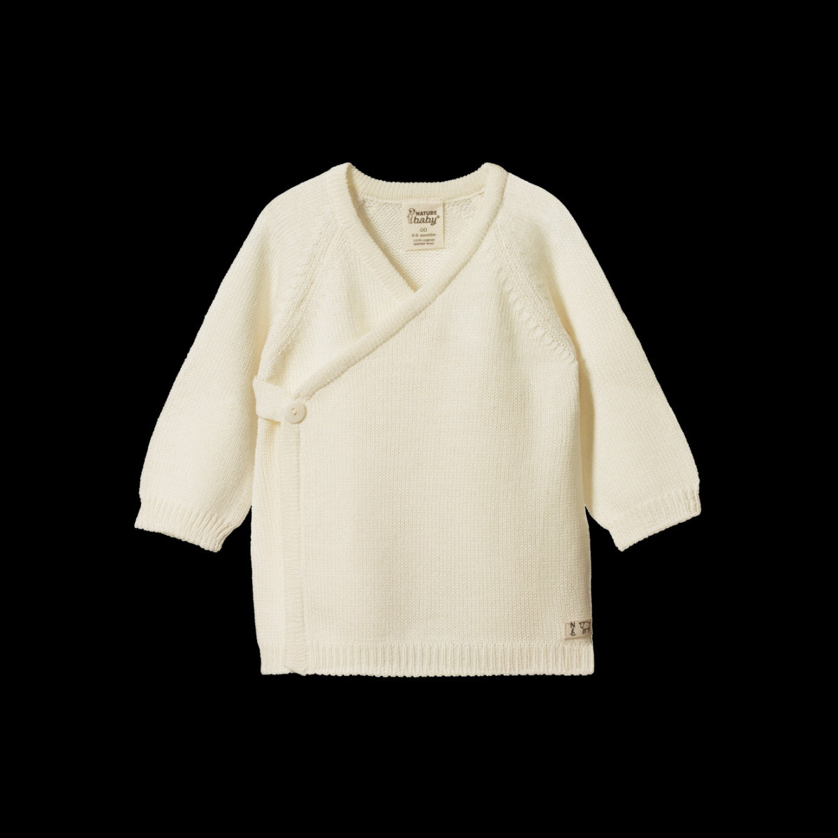 merino knit kimono jacket - NATURAL | Nature Baby