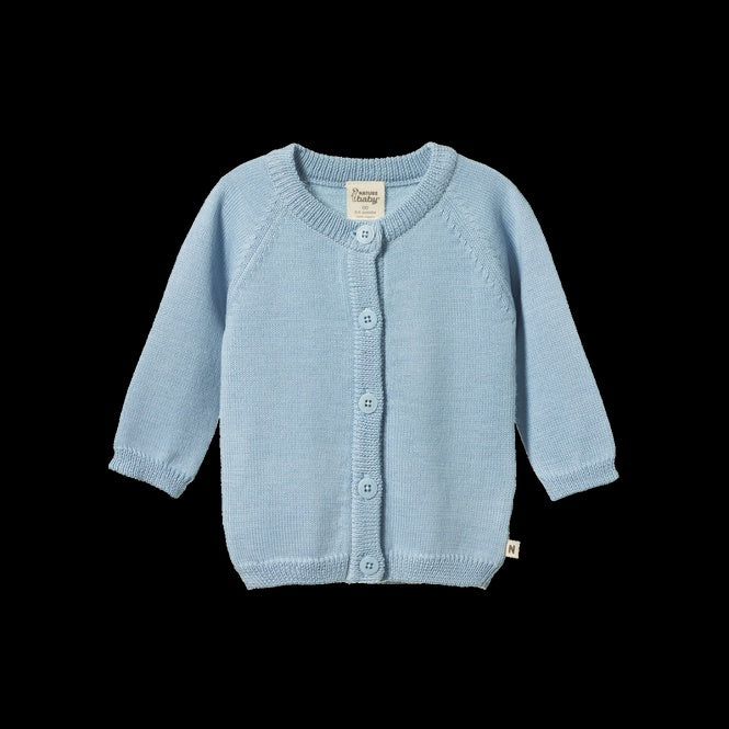 merino knit cardigan - Celestial Blue | Nature Baby