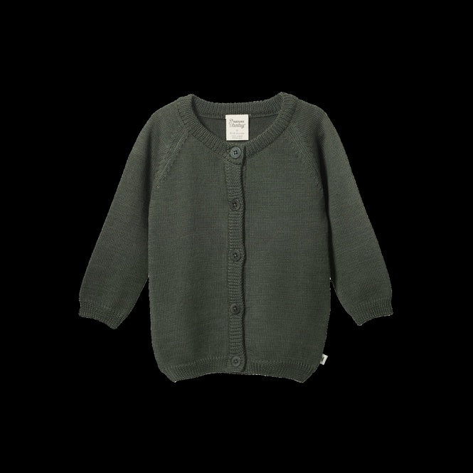 Merino Knit Cardigan - Thyme | Nature Baby