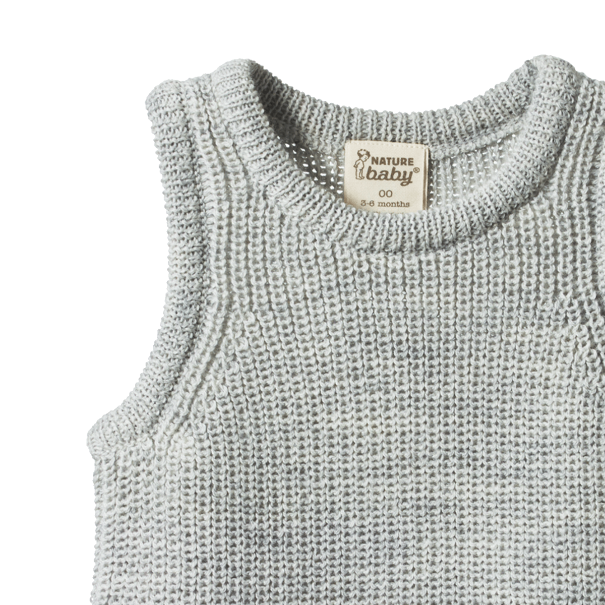 merino knit vest - Grey Marl CHUNKY KNIT | Nature Baby