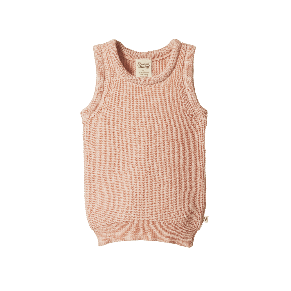 merino knit vest -  ROSE DUST CHUNKY KNIT | Nature Baby