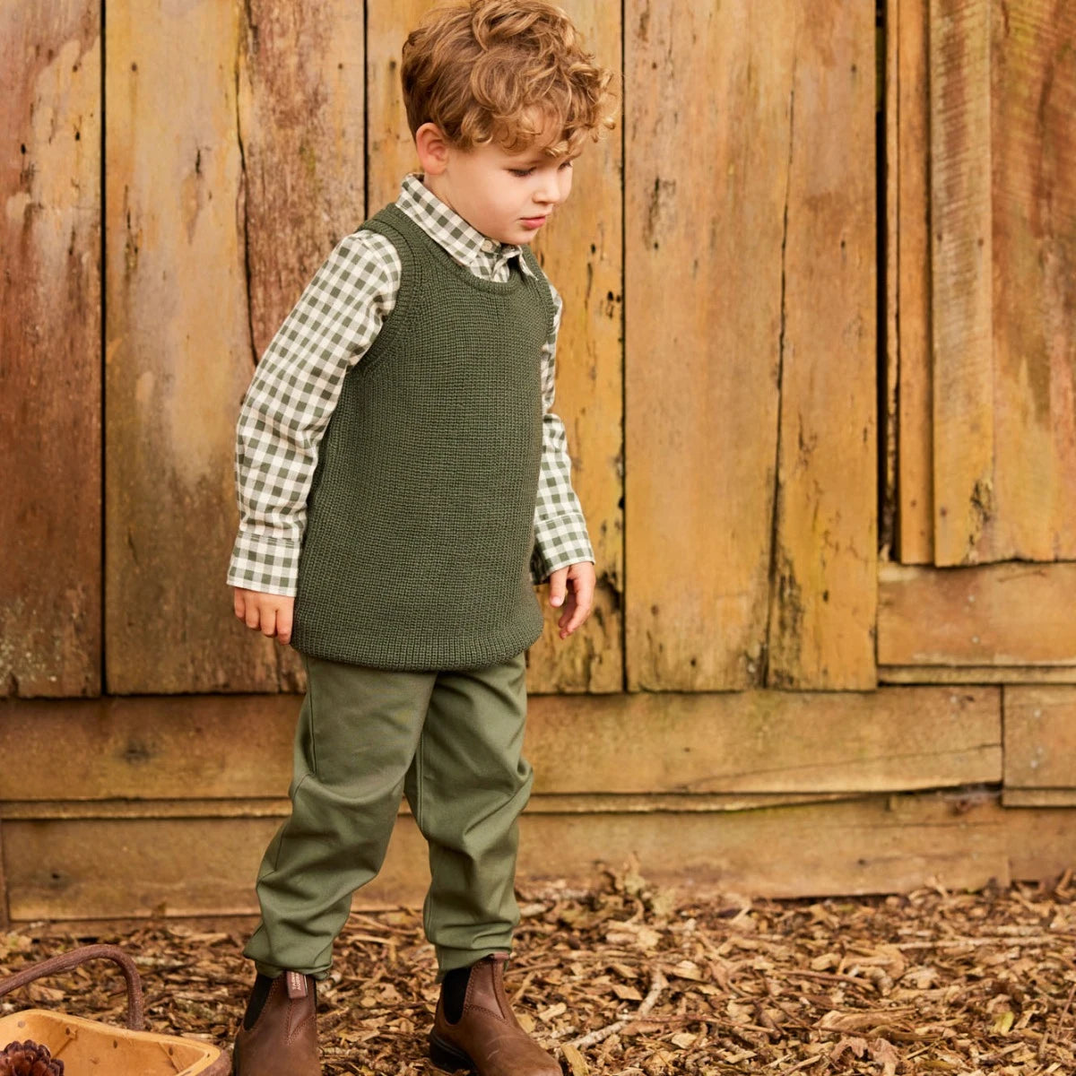 merino knit vest - THYME CHUNKY KNIT | Nature Baby