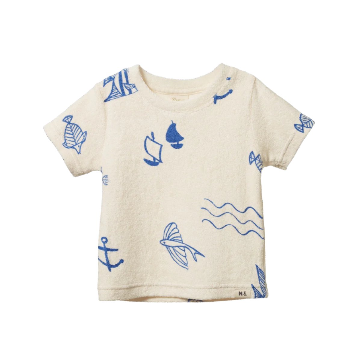 River Tee Terry - Atlantic Print Terry | Nature Baby