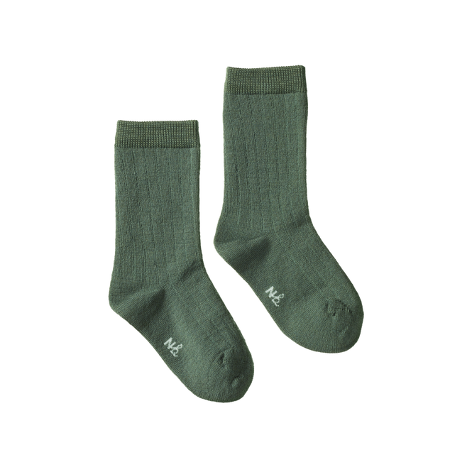 Organic Wool Rib Socks Nettle | Nature Baby