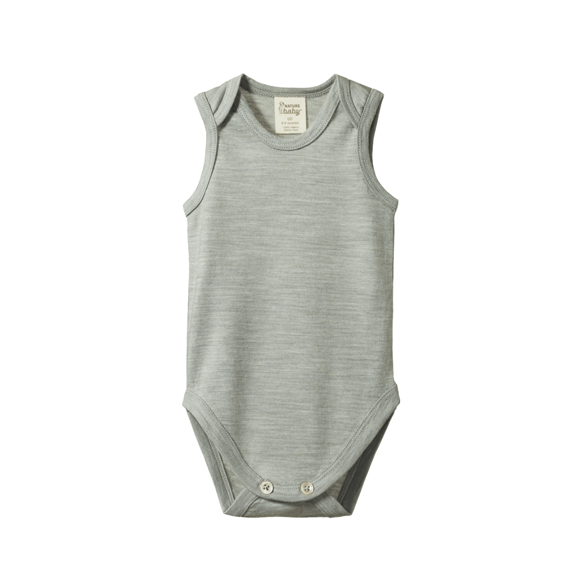 merino singlet bodysuit -grey marl  | Nature Baby