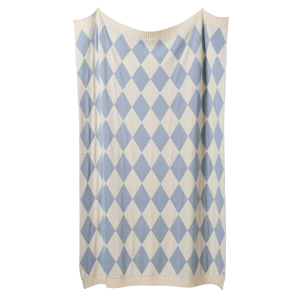 DUNE BLANKET. Celestial Blue Diamond  Knit - Cot | Nature Baby