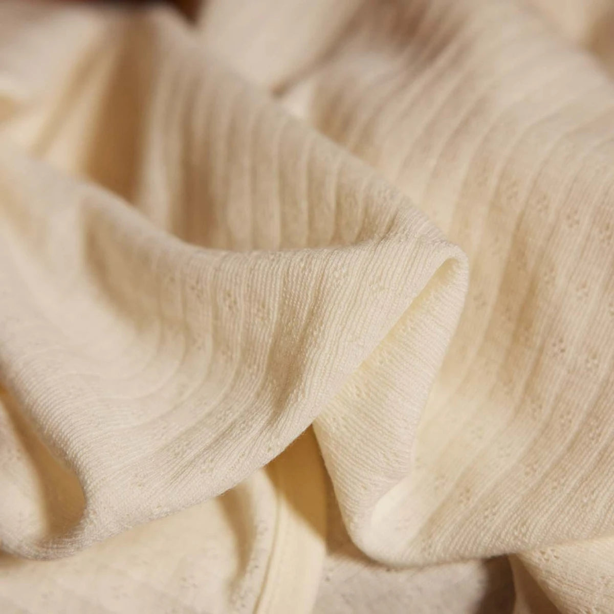 MERINO WOOL WRAP POINTELLE || Natural | Nature Baby